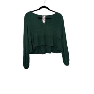 Sadie & Sage Green Long Sleeve Crop